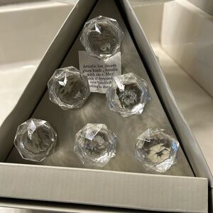 Glass knobs drawer pulls.